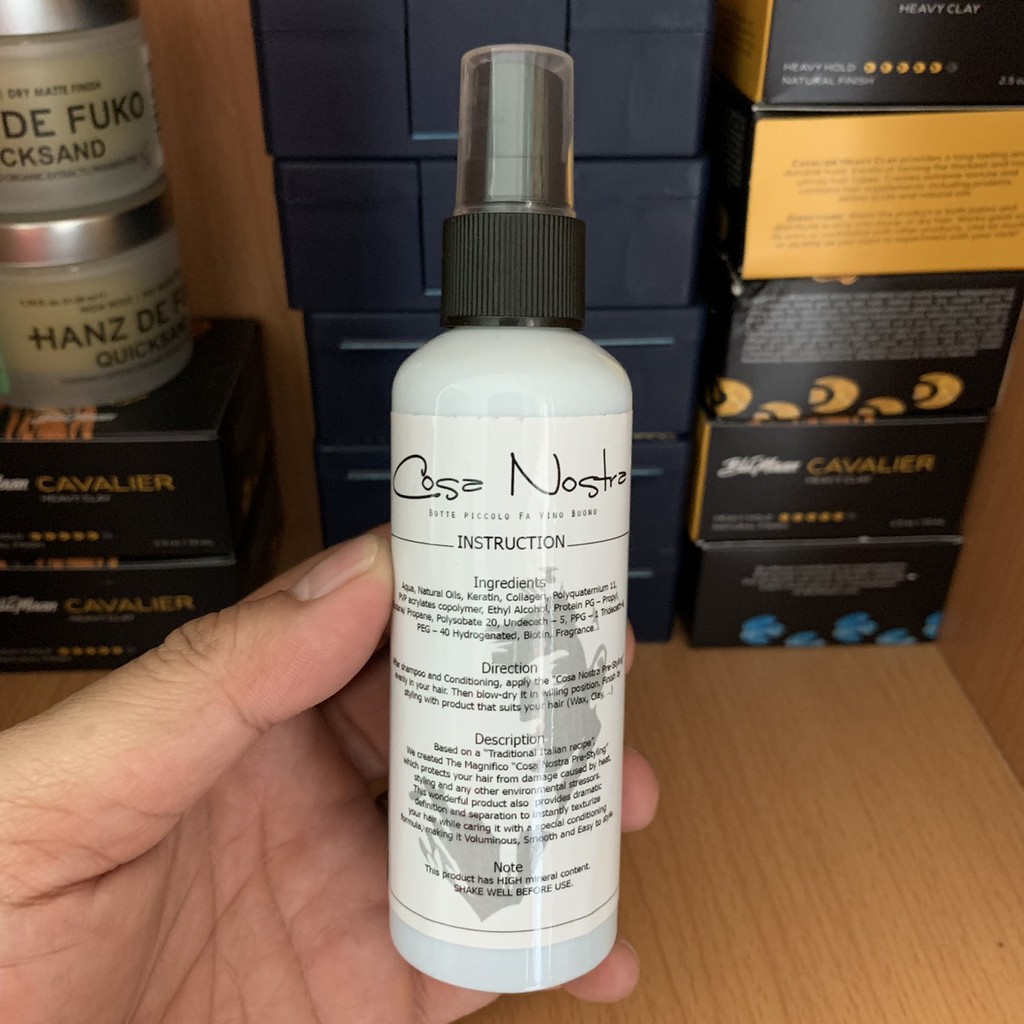 Xịt dưỡng tạo nếp Cosa Nostra pre-styling 100ml