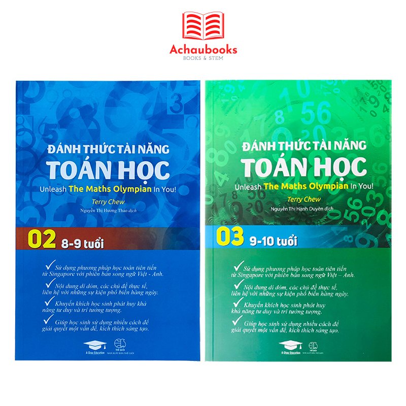 [Mã BMBAU50 giảm 7% đơn 99K] Sách: Đánh Thức Tài Năng Toán Học 2&amp;3 - Á Châu Books (bộ 2 cuốn, 8-10 tuổi)