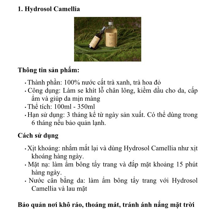 Hydrosol Camellia – Nước cất trà xanh, trà hoa đỏ Bio LAK | BigBuy360 - bigbuy360.vn