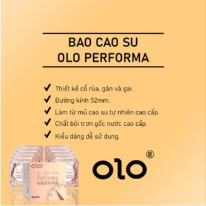 [MUA 2 TẶNG 1] Bao cao su Olo Performa hồng gân gai siêu mỏng 0.01mm, kéo dài thời gian