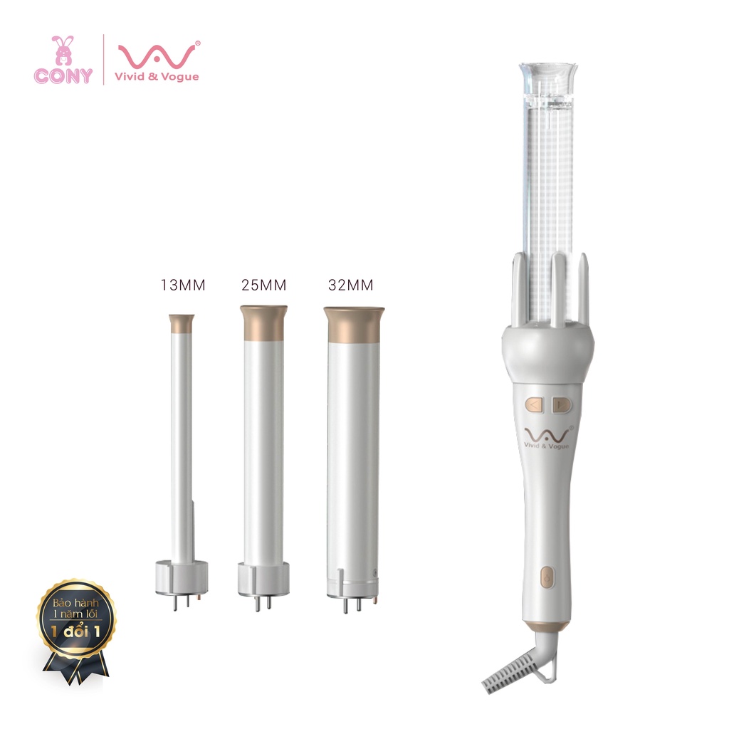 Máy Uốn Tóc Tự Động 𝐕𝐈𝐕𝐈𝐃&𝐕𝐎𝐆𝐔𝐄 - VAV 208B - Gen 4 - 3 Trục Xoay 32mm, 25mm &13mm