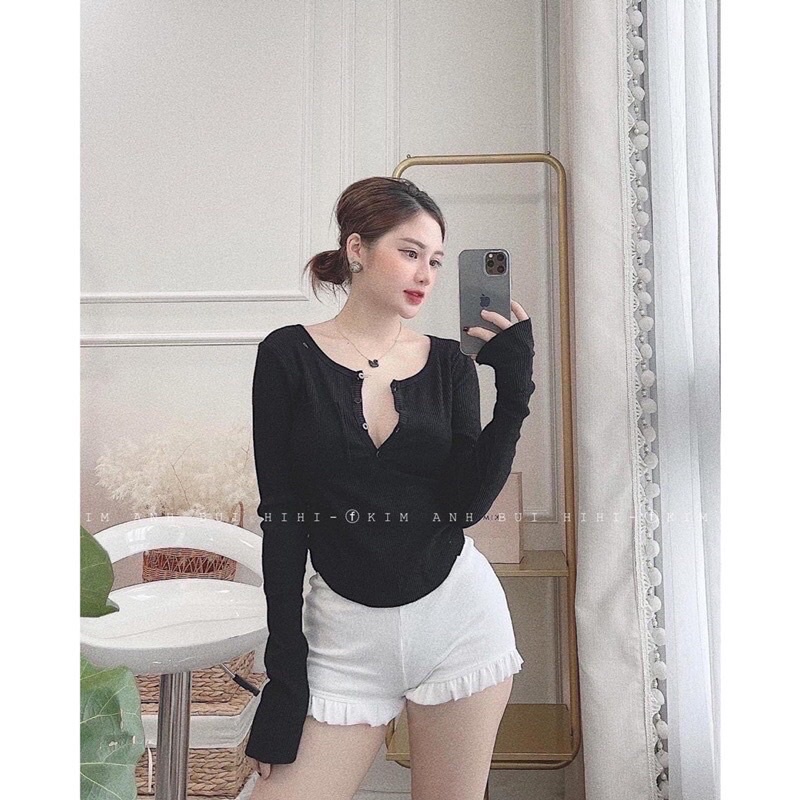 Áo thun body tay dài len tăm 1 túi