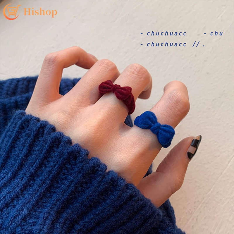 Nhẫn hở nhung hình nơ dễ thương có thể điều chỉnh kích cỡ