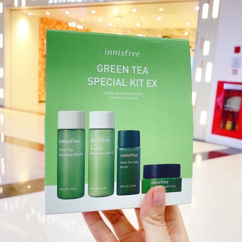 [ Trợ Giá ] Bộ Dưỡng Da Trà Xanh Innisfree Green Tea Special Kit Ex, Gồm 4 Lọ, Giúp Da Săn Chắc Khỏe Đẹp