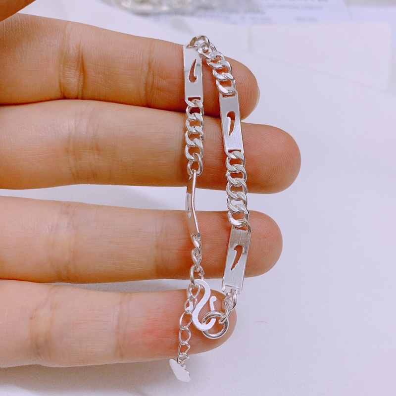 LẮC TAY BẠC TA CHO BÉ TRAI MÃ G5 LINH MIU SILVER