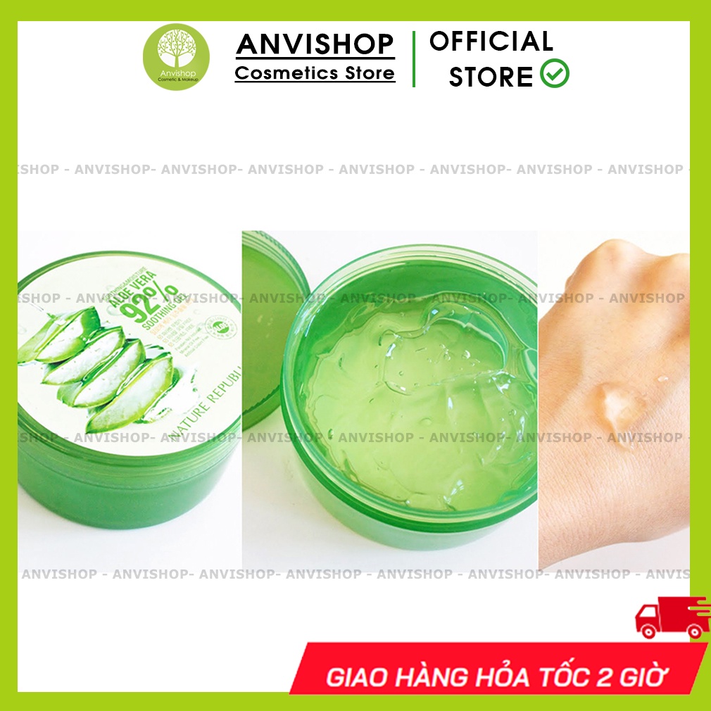 Gel Nha Đam Dưỡng Ẩm &amp; Làm Mềm Da - Gel Lô Hội 92% Nature Republic Aloe Vera 300ml