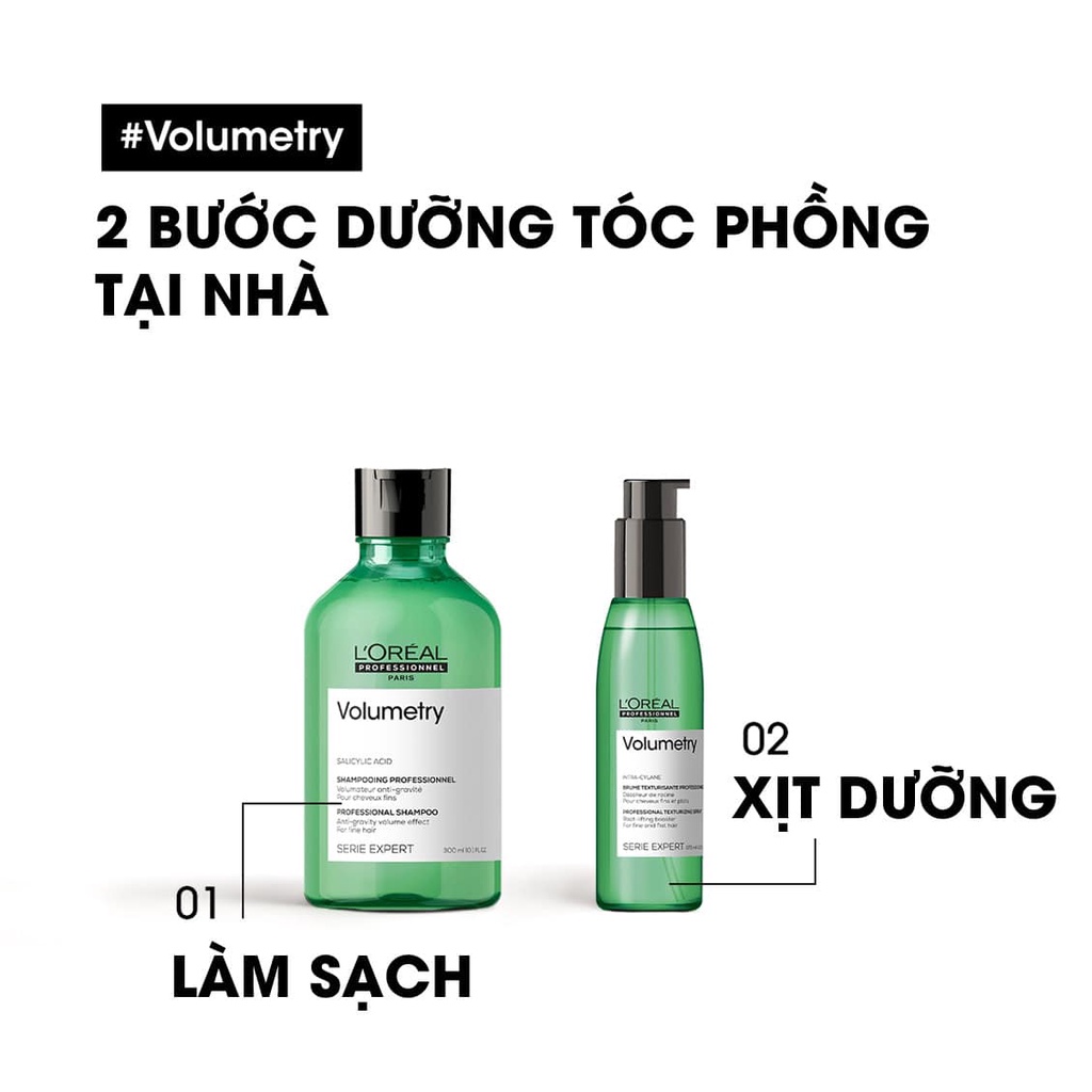 Dầu gội L'oreal volumetry chăm sóc tóc mỏng, tạo phồng 300ml