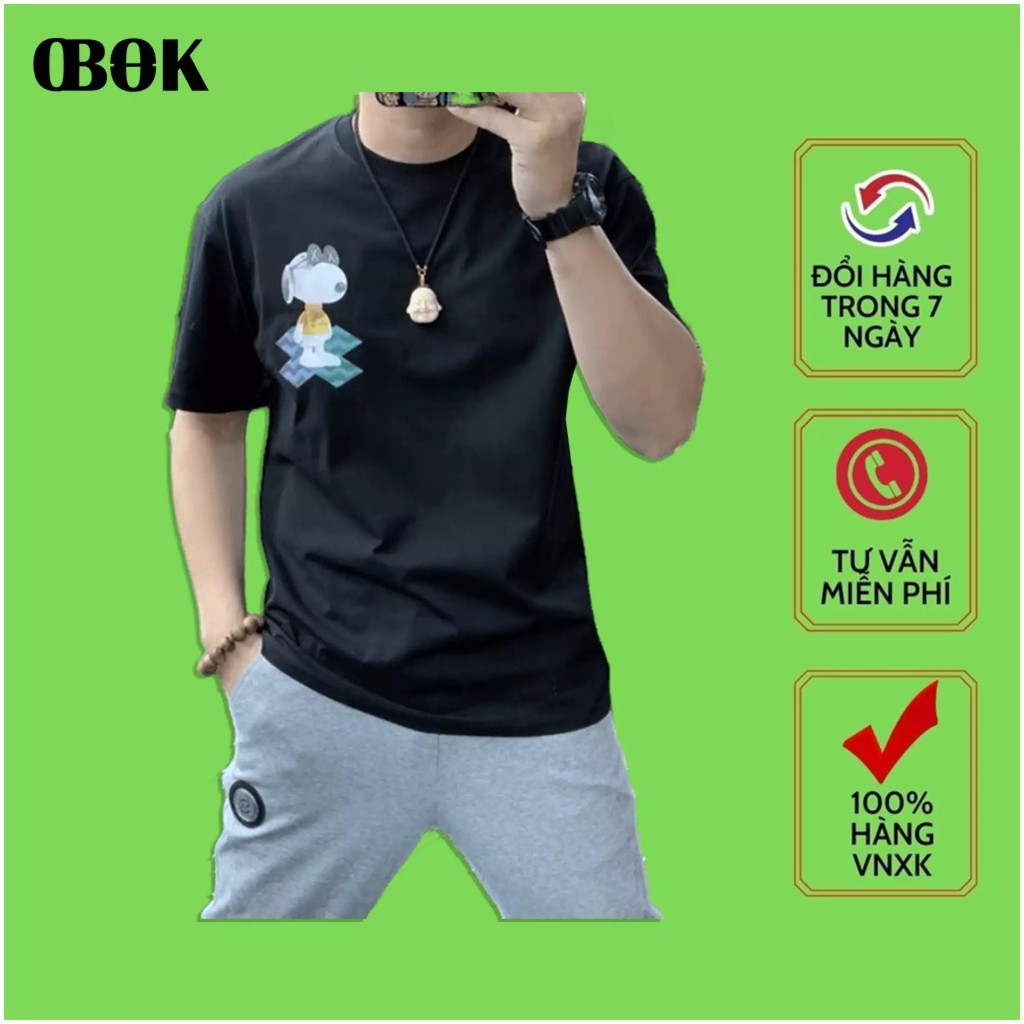 Áo Thun Nam Tay Ngắn OBOKFASHION, Áo Phông Nam Cổ Tròn Chất Thun Lạnh Màu Trắng- Đen-Vàng  ACT15 | BigBuy360 - bigbuy360.vn