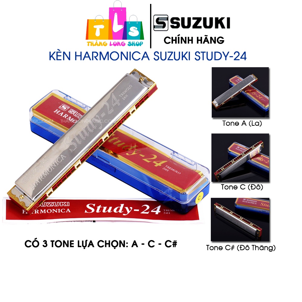 [Chính hãng] Kèn Harmonica Tremolo Suzuki Study 24 - 24 holes , 3 tone