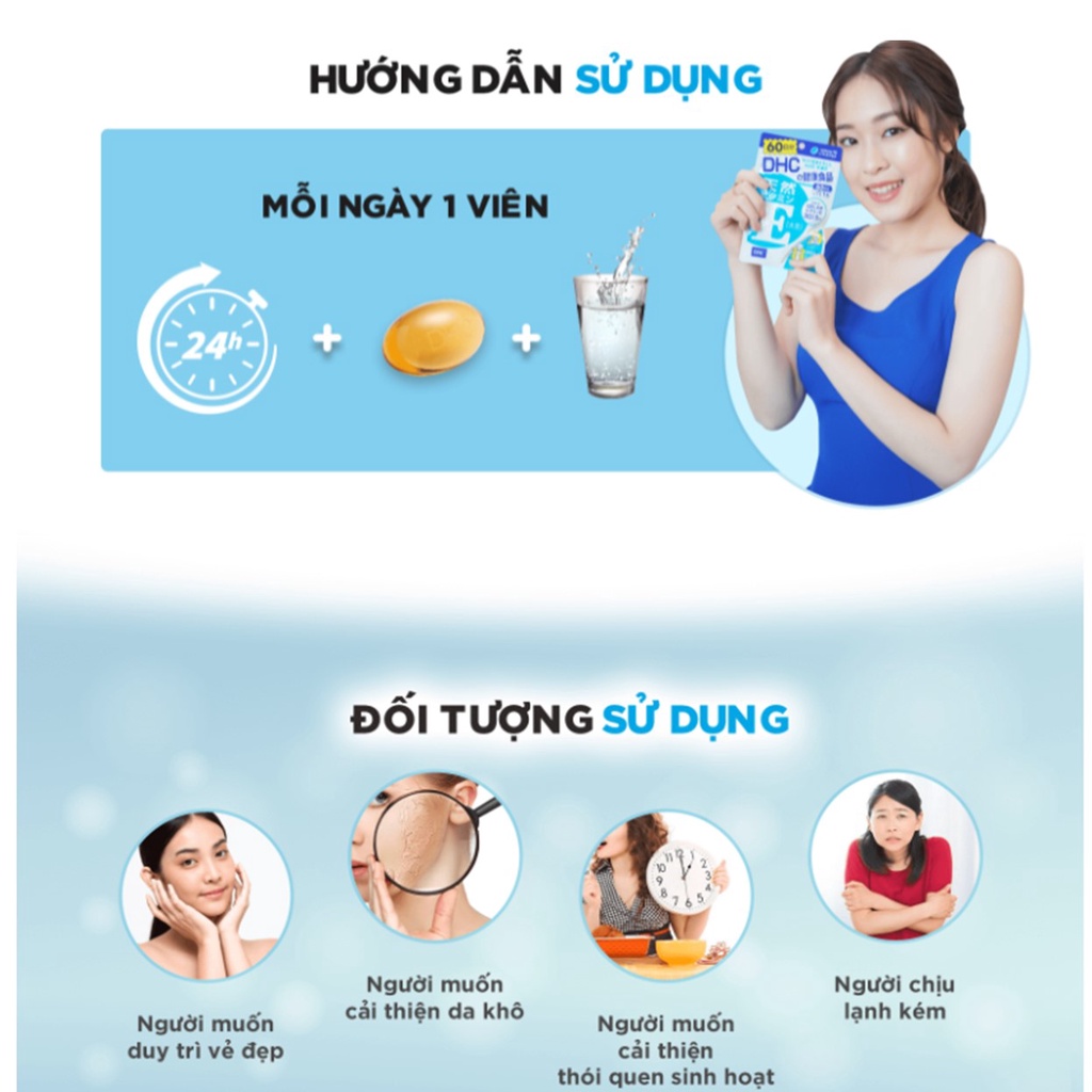 Viên Uống DHC Vitamin E Chống Lão Hóa, Tốt Cho Tim Mạch, Xương Khớp 30 Ngày (30v/gói)