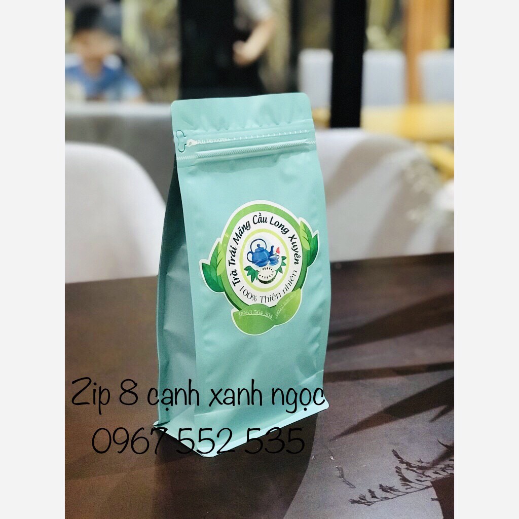 Túi zipper đựng cafe có 8 cạnh đáy vuông