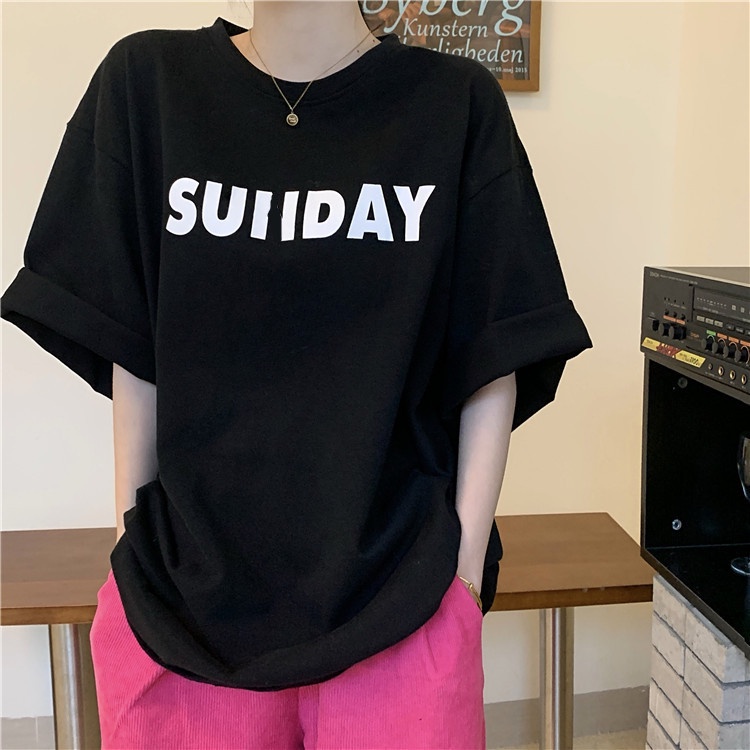 Áo Thun Nữ Ngắn Tay In Chữ Thời Trang Hàn Quốc Mới