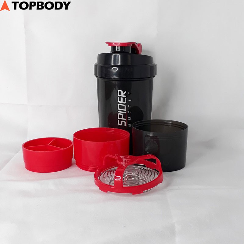 Bình nước tập gym 3 ngăn shaker, bình nước tập thể thao, đá bóng TOPBODY