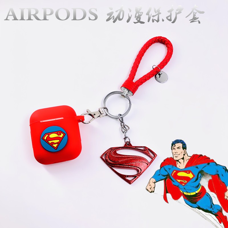 Hộp đựng bảo vệ Airpods với mặt dây chuyền siêu anh hùng