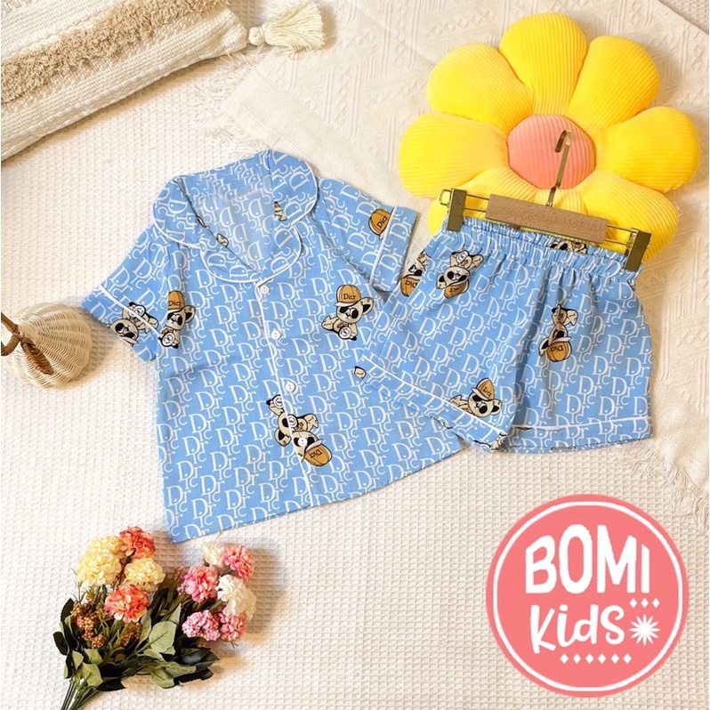 [ 20Kg - 35KG ] Đồ Bộ Mặc Nhà Pijama Lụa Cao Cấp Tay Ngắn Cho Bé