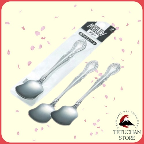 Set 3 thìa inox ăn kem, uống trà Echo họa tiết tinh xảo Nhật Bản - Tetuchan Store