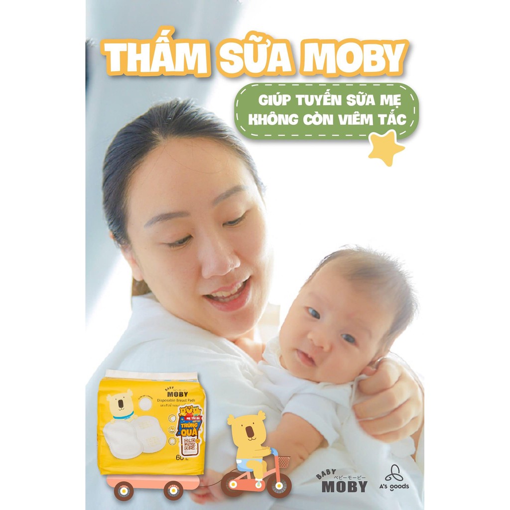 Miếng thấm sữa Moby [60 miếng]