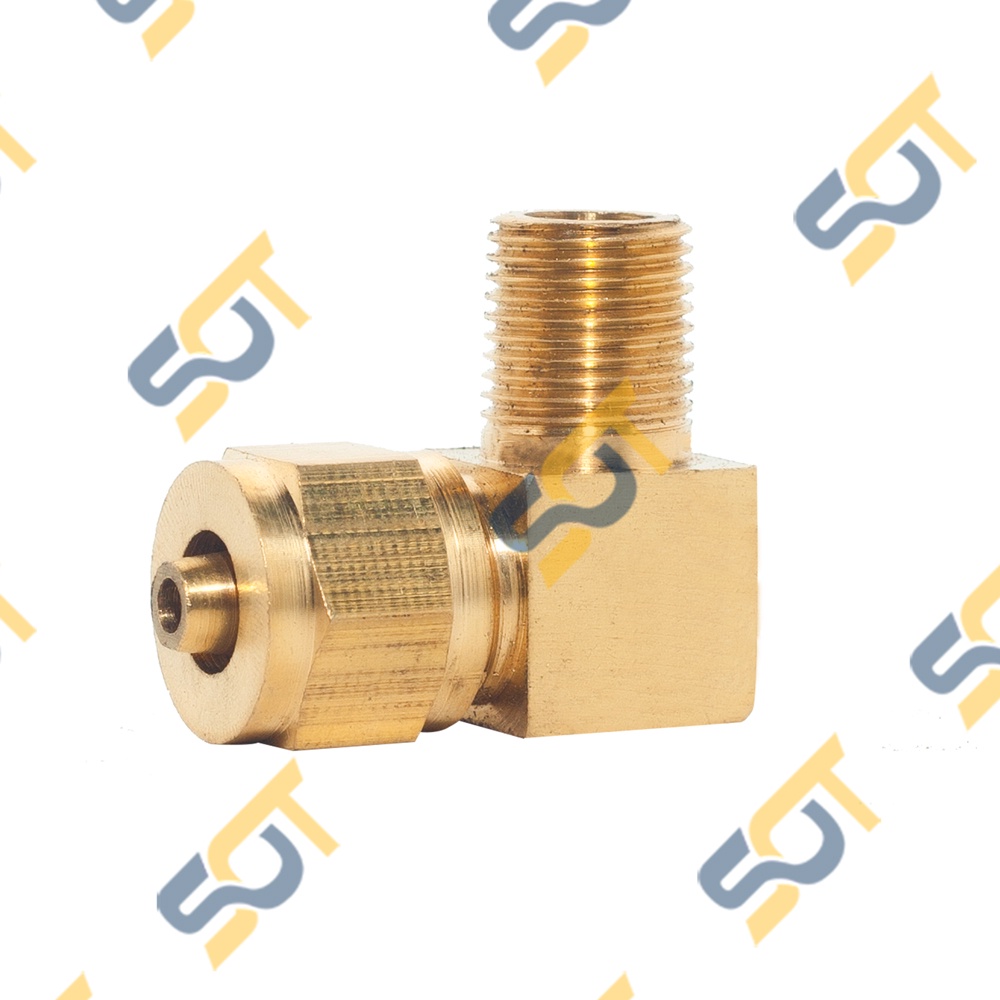 [NỐI CẮM ỐNG] Co ren ngoài nối cắm lòng trong xiết nón cho ống nhựa PU khí nén chất lỏng phun sương hơi nước - Đồng thau