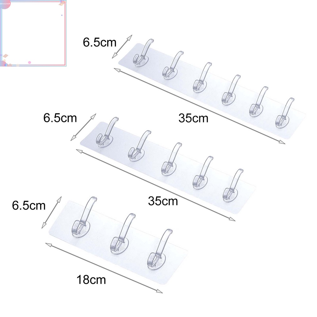 Móc treo đồ gắn tường bằng PVC không cần khoan tiện dụng cho gia đình
