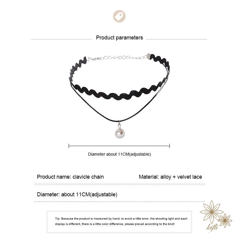 Vòng cổ choker bằng da màu đen phong cách gothic cổ điển cho nữ