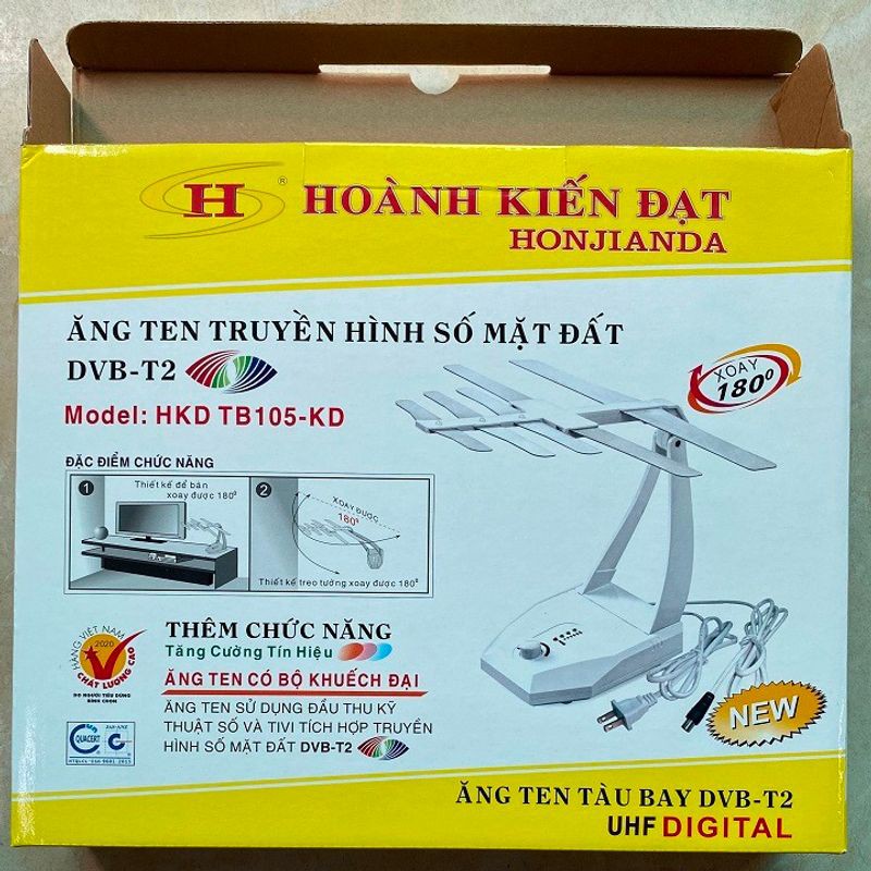 Indoor Anten DVB T2 trong nhà có mạch khuếch đại HKD105 thích hợp cho chung cư, khu vực nội đô gần trạm phát