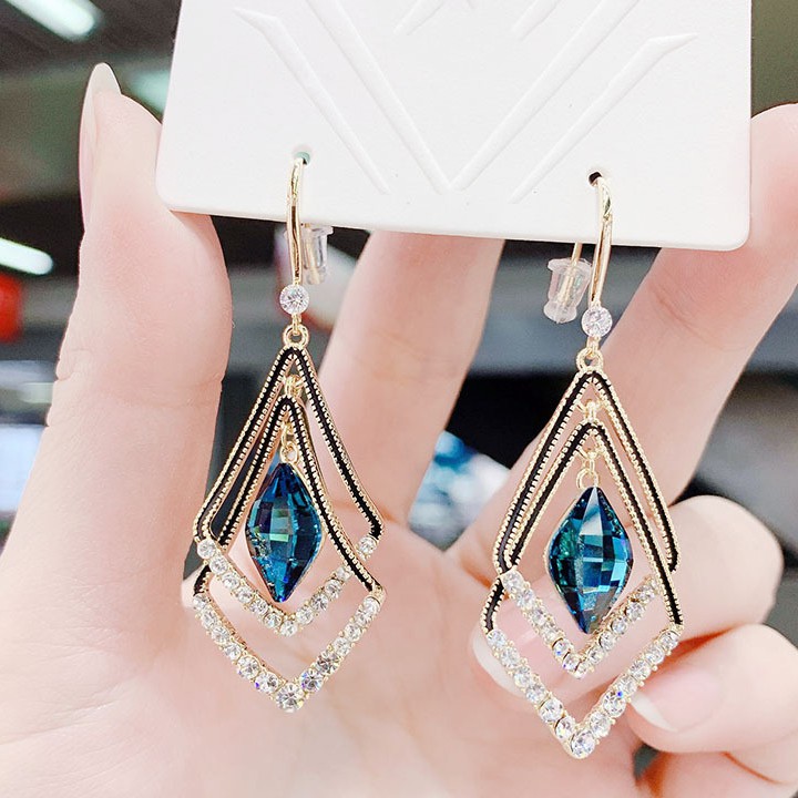 Bông tai nữ, Khuyên tai tua rua dáng dài phong cách Hàn Quốc cho nữ -B12