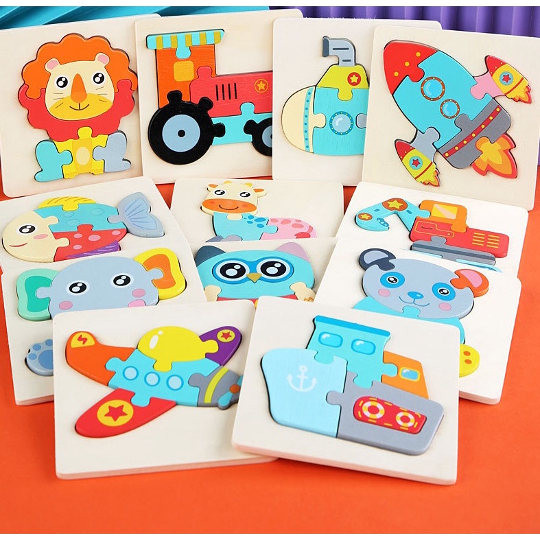 Tranh ghép hình 3D gỗ nổi cho bé - Đồ chơi gỗ thông minh giáo cụ Montessori  CAMI KIDS