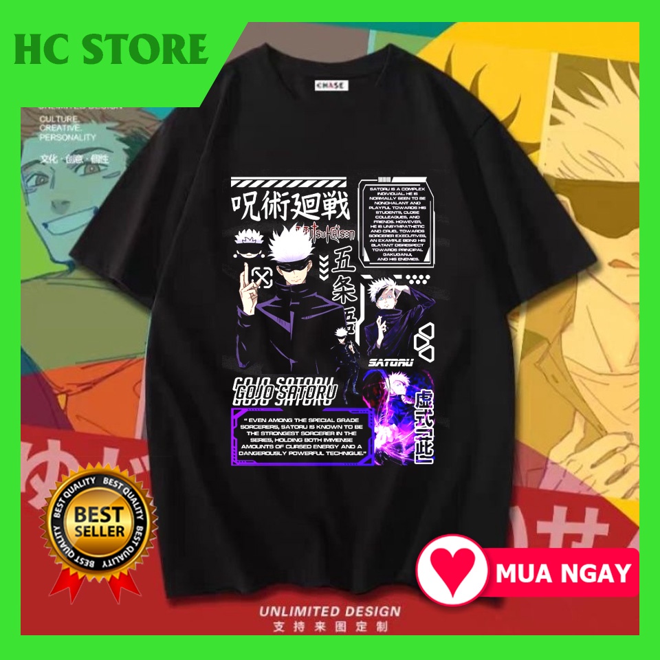 Áo phông Jujutsu Kaisen: Gojo Satoru anime manga độc đẹp cực chất giá rẻ