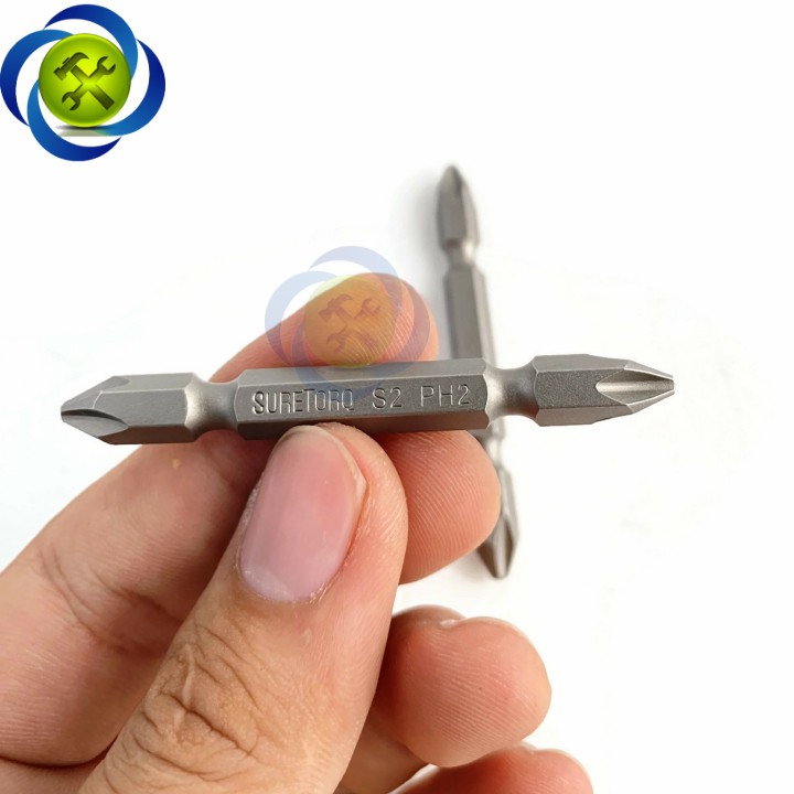 Mũi vặn vít 2 đầu PH2 Suretorq 1673-0302 PL màu xám dài 65mm (2 mũi )