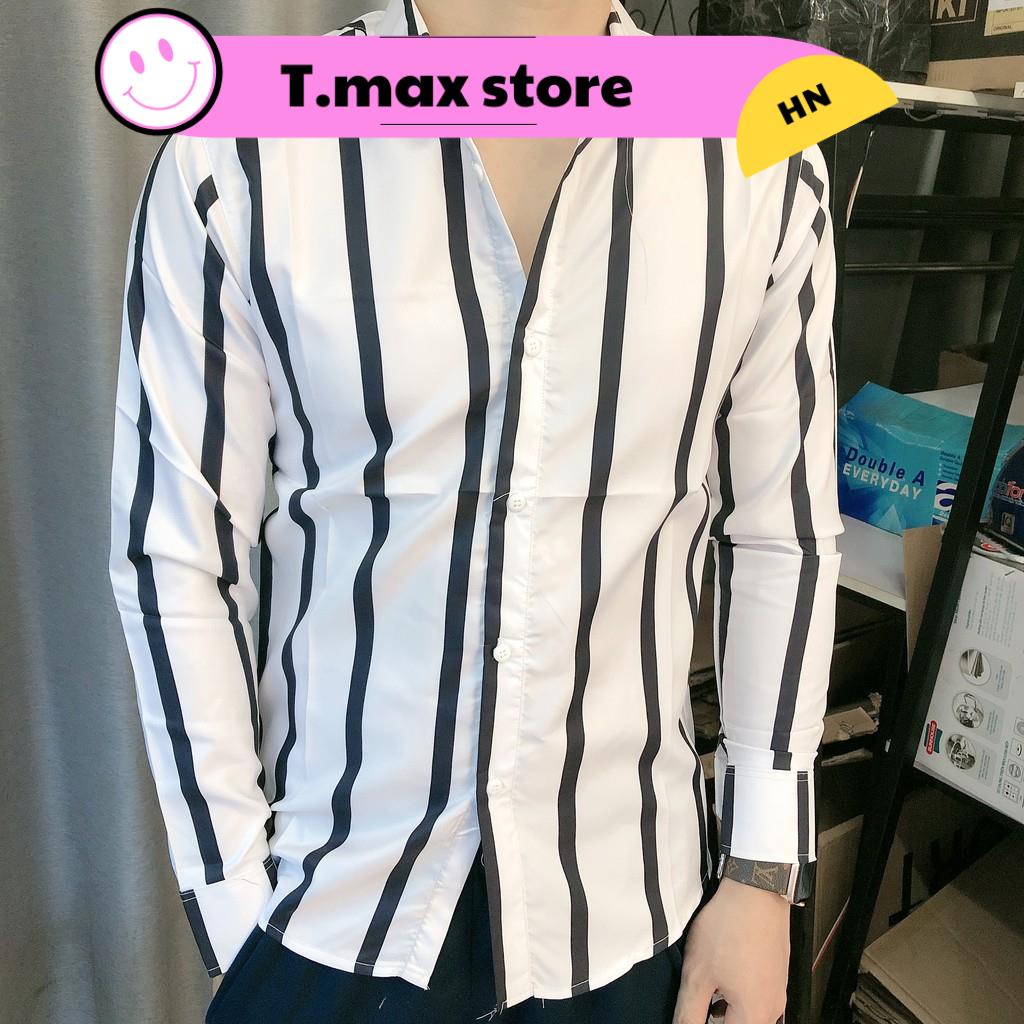 Sơ Mi Nam Kẻ Sọc 💖FREESHIP💖 Áo Sơ mi Nam - Chất liệu lụa cotton, chất vải mềm mịn, dáng slimfit trẻ đẹp