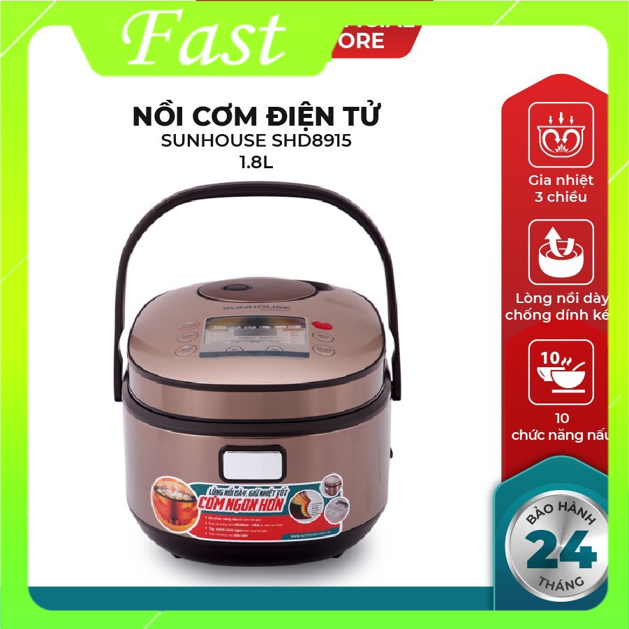 Nồi cơm điện tử 1.5L SUNHOUSE MAMA SHD8915 hàng chính hãng giá tốt