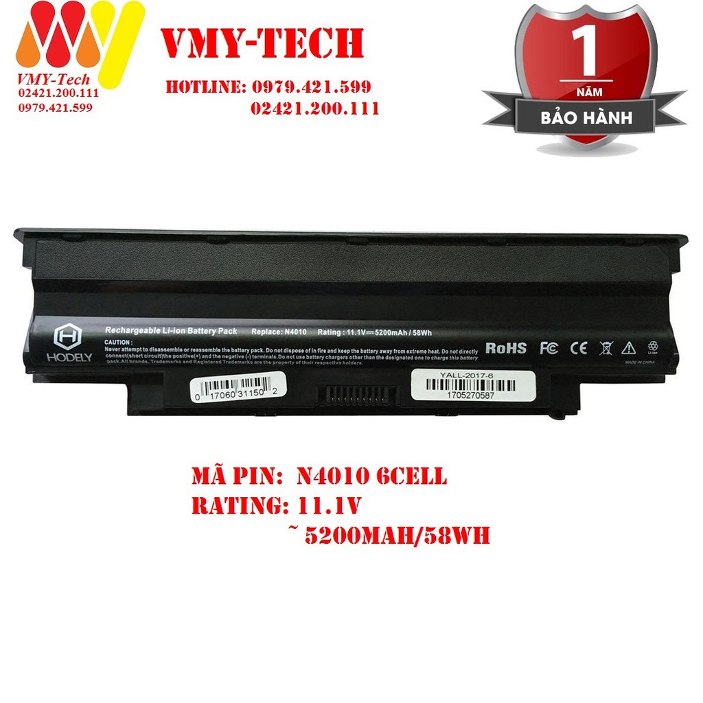 [Giảm Mạnh] Pin Dell 13R N3010 N3520,14R N4110 N4010, 15R N5110 N5010, N5030, N5040 N5050