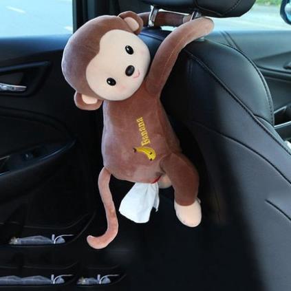 Hộp khăn giấy treo xe hơi hình chú khỉ kiểu dáng dễ thương