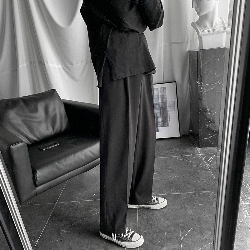 Solid Color Slack Pant Base Summer Thin Jogger Pants Men's Hot Sale Clothing Wide Leg Straight Casual Pants Males