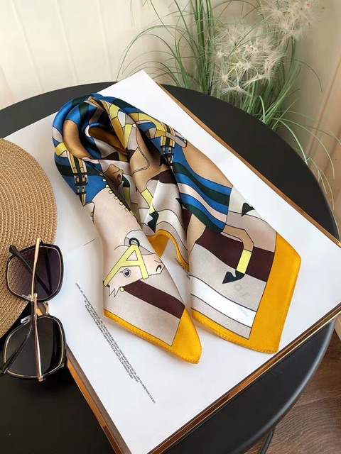 Khăn lụa vuông 70x70 turban quàng cổ,áo khăn yếm bandana thời trang đội đầu - Maben