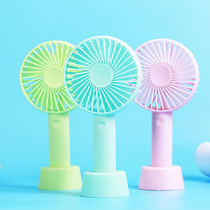 [Cao cấp] QUẠT MINI CẦM TAY CÓ ĐẾ [ 3 CHẾ ĐỘ GIÓ] - CÓ DÂY SẠC