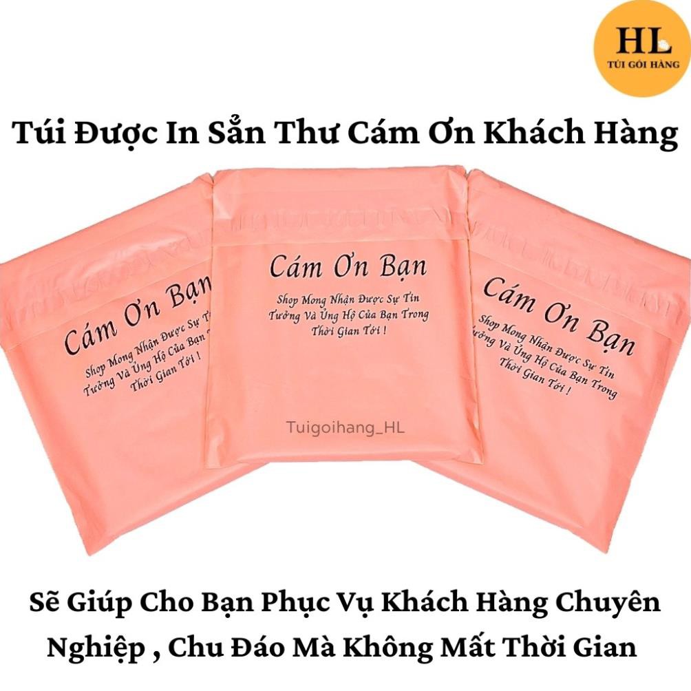 Túi Gói Hàng In Thư Cám Ơn Chất Liệu Cao Cấp Màu Hồng Đào Size 35x45