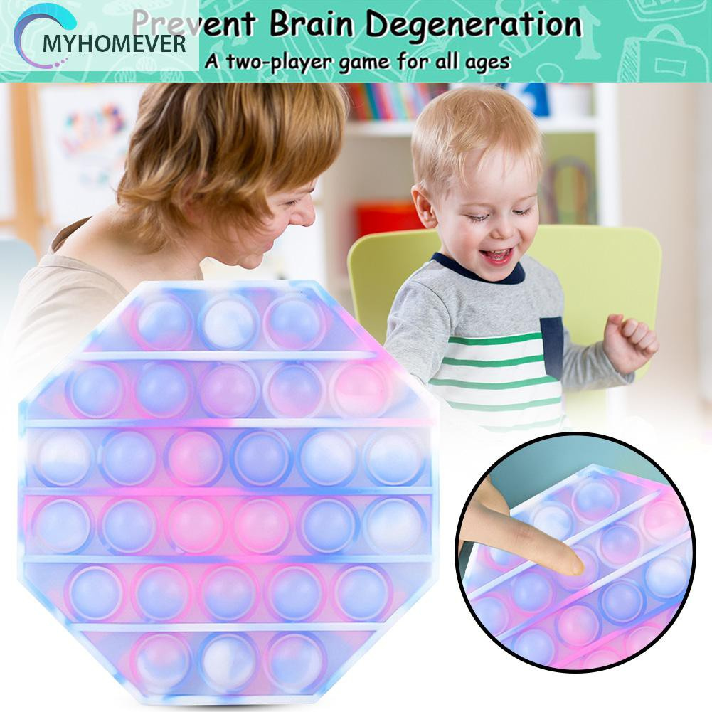 Pop It Fidget Đồ chơi Octagonal Shape Push Bubble Sensory Autism Antistress Child Fluorescent Đồ chơi