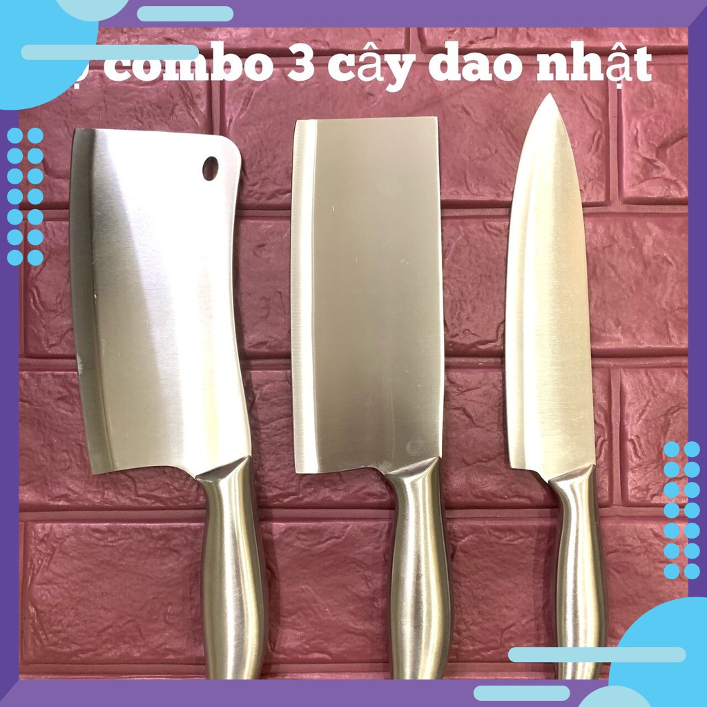 [giá tốt] [GIÁ SỈ] COMBO BỘ 3 CÂY DAO INOX NHẬT BẢN [SALE] [nq]