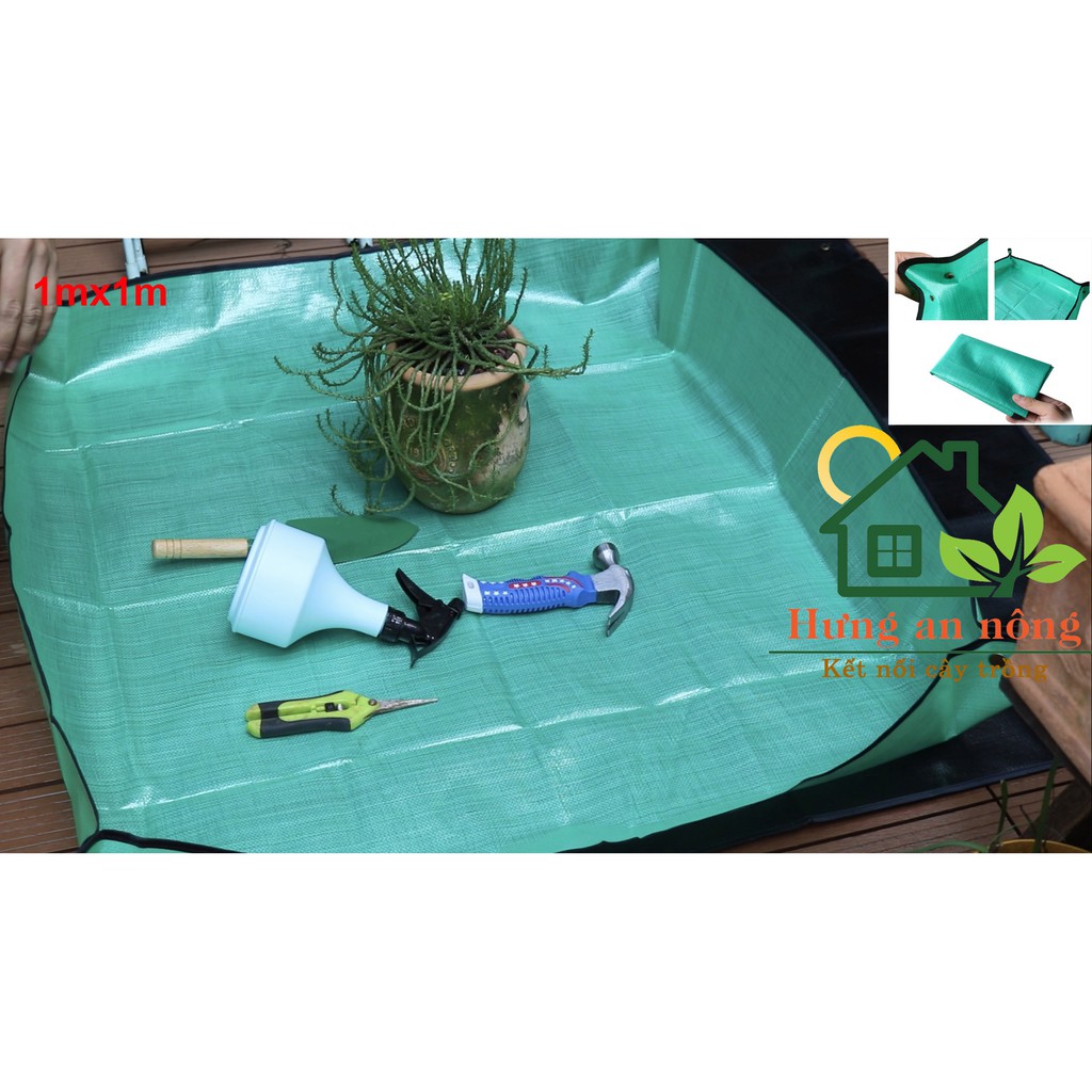 Thảm lót 1mx1m làm vườn chống thấm nước thay chậu vệ sinh vườn tiện nghi.
