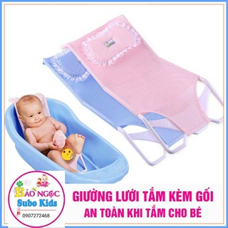 Giường lưới tắm tặng kèm gối cho bé