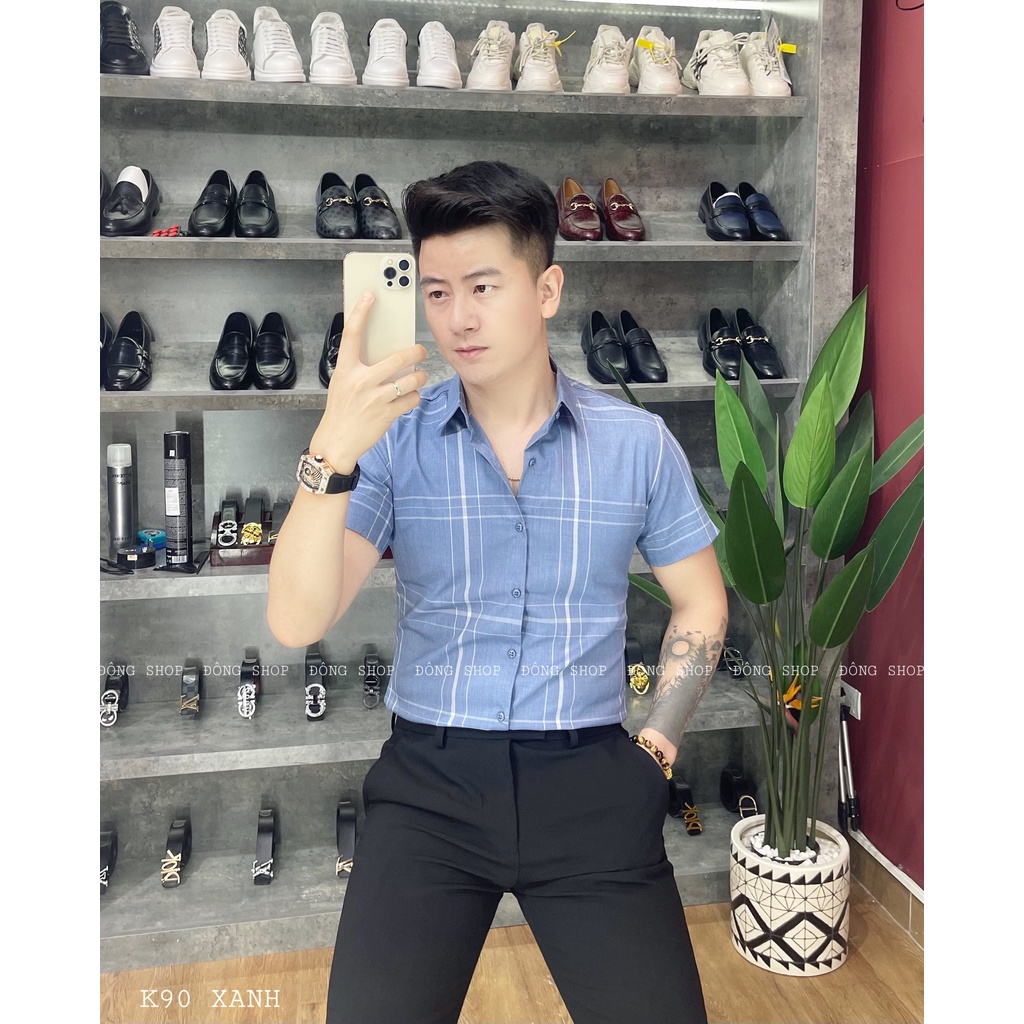 Sơ mi kẻ, sơ mi ngắn tay, sơ mi cộc, SM K90