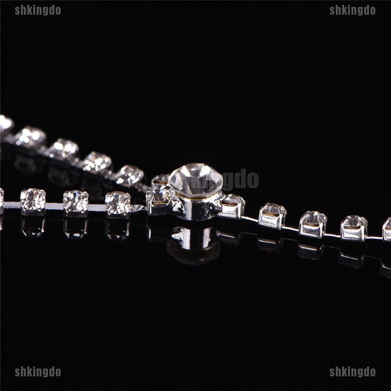 Set dây chuyền và bông tai đính đá thanh lịch cho cô dâu