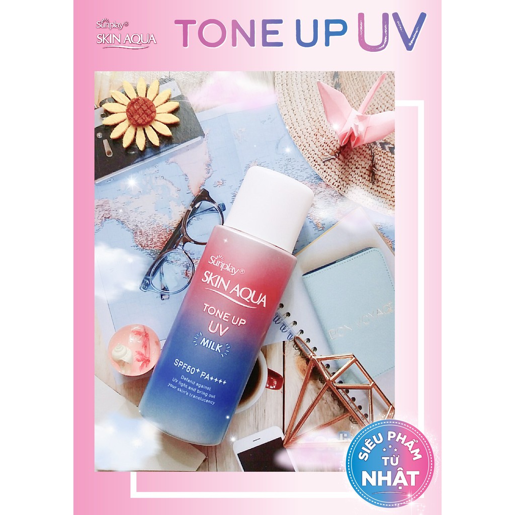 [Mã COSDAY - 50k đơn 250k] Kem chống nắng kiềm dầu nâng tông Sunplay Skin Aqua Tone Up UV Milk 50g