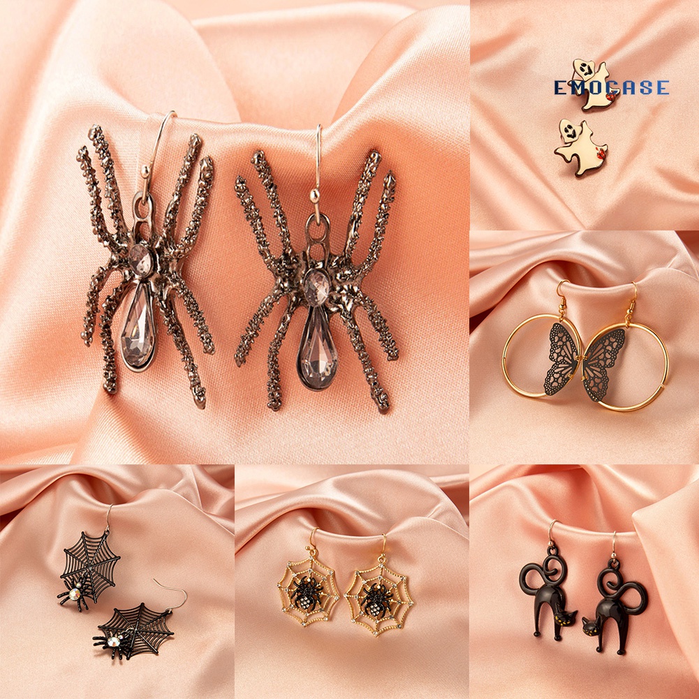 Bông Tai Hình Đầu Lâu Nhện Phong Cách Gothic Thời Trang Cho Nữ