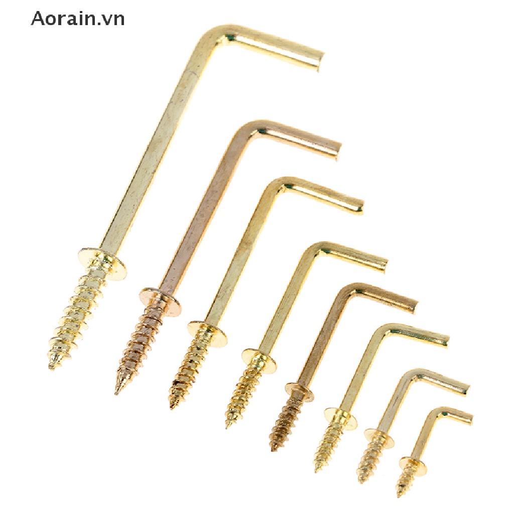 【Aorain】 10pcs L shape Dresser Cup Hooks Right Angle Screws 7 Style Hanger Iron Hanging .
