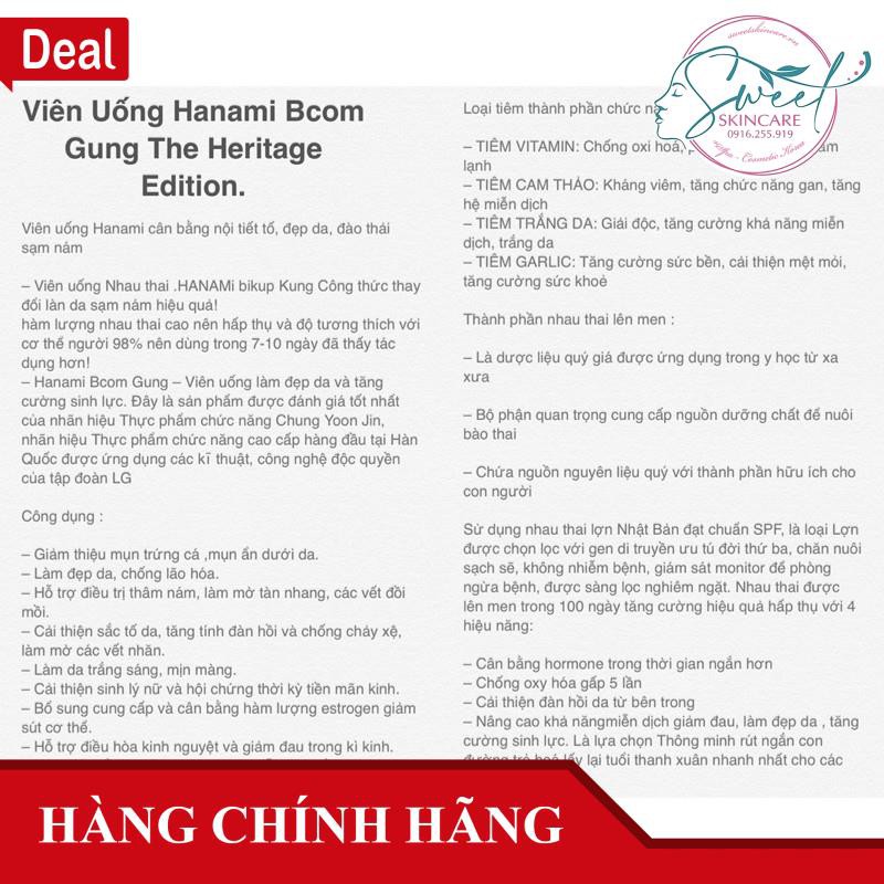 Viên uống đẹp da Hanami Bcom | Thế Giới Skin Care