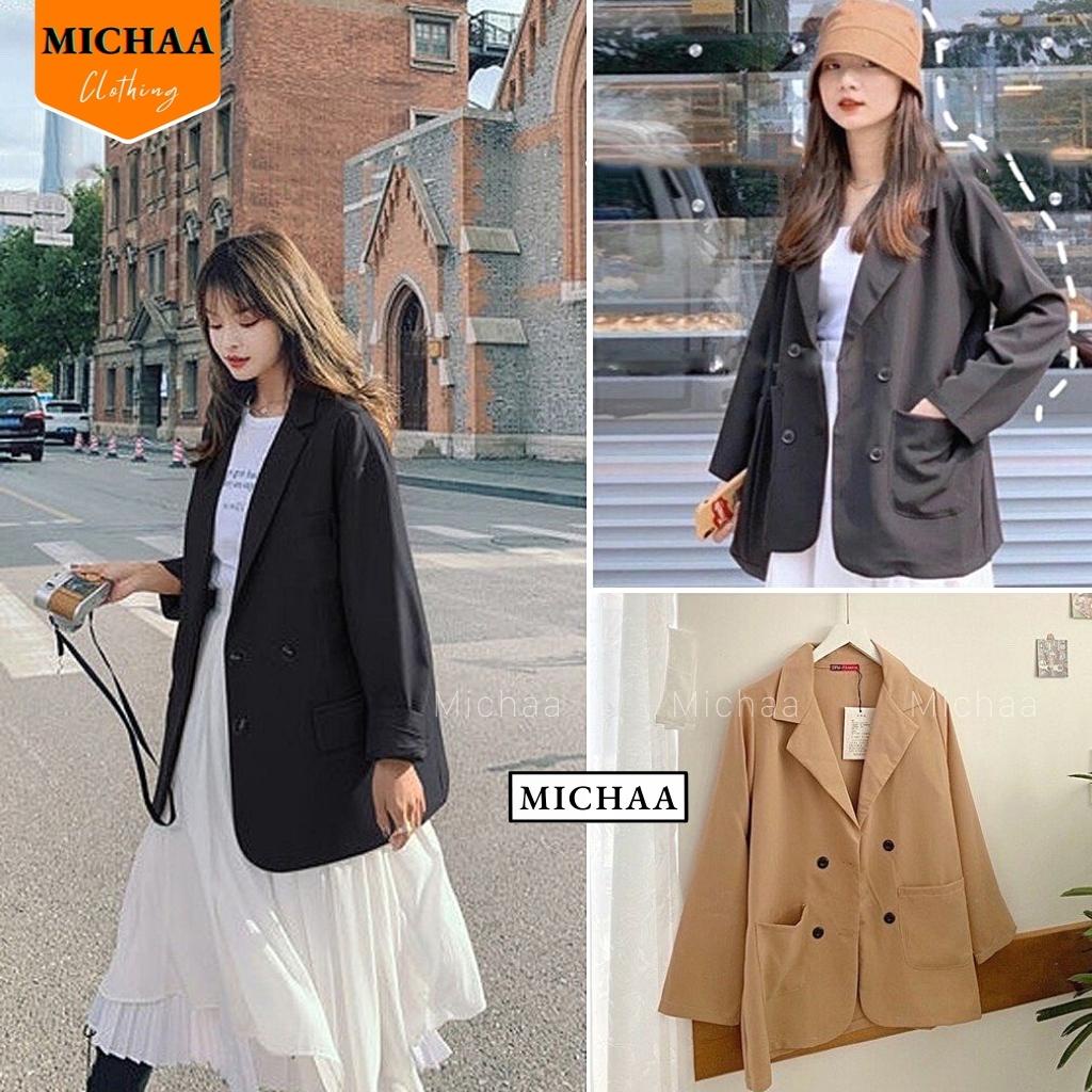 [Tặng Cột Tóc] Áo BLAZER TRƠN 4 CÚC Nữ Tay Dài Ulzzang ❤ Áo Vest Nữ Khoác Ngoài Mẫu Mới Phong Cách Hàn Quốc - MICHAA | WebRaoVat - webraovat.net.vn