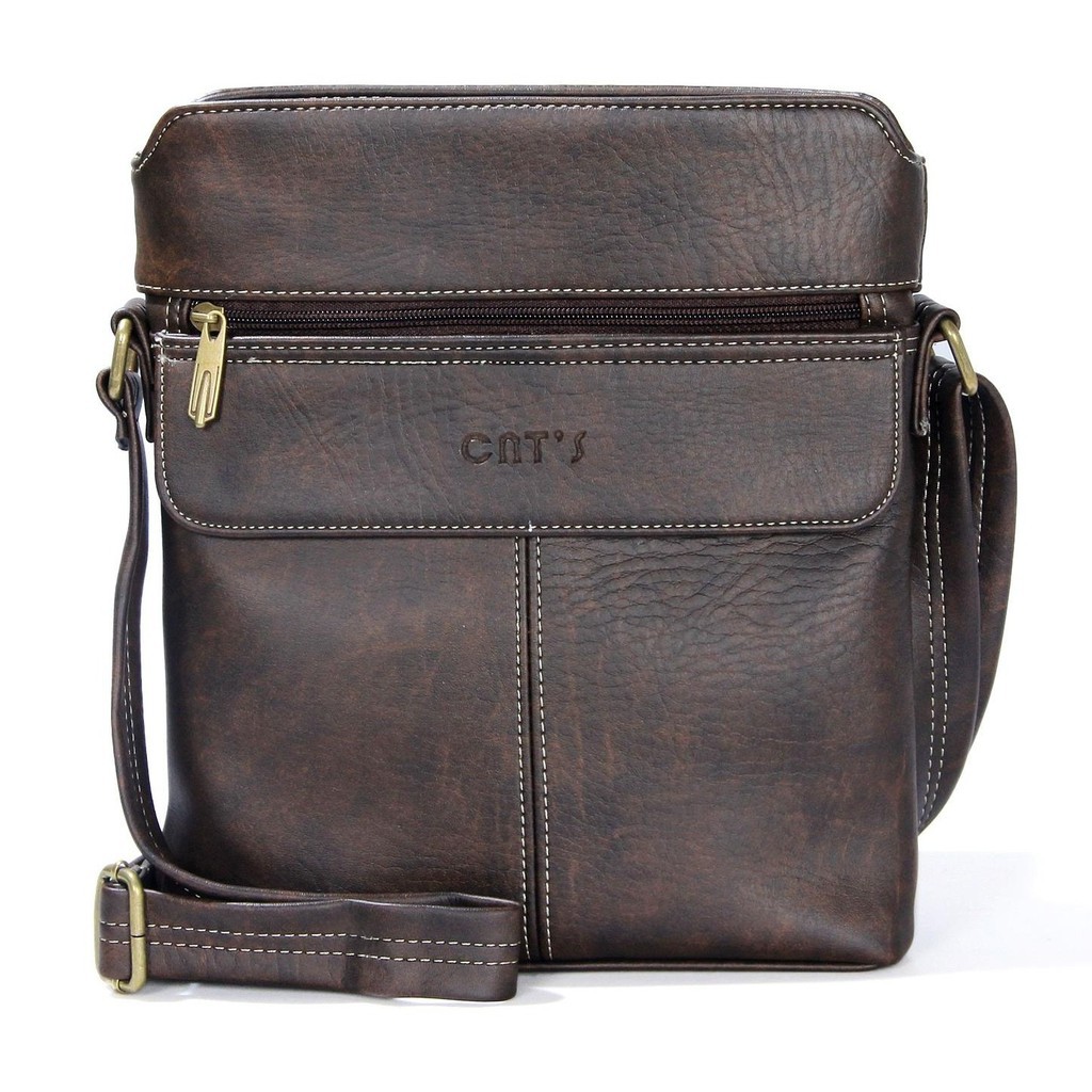 COMBO Quà 8/3-Túi đeo chéo CNT nam nữ IPAD16 nâu đẳng cấp (sinh nhật)