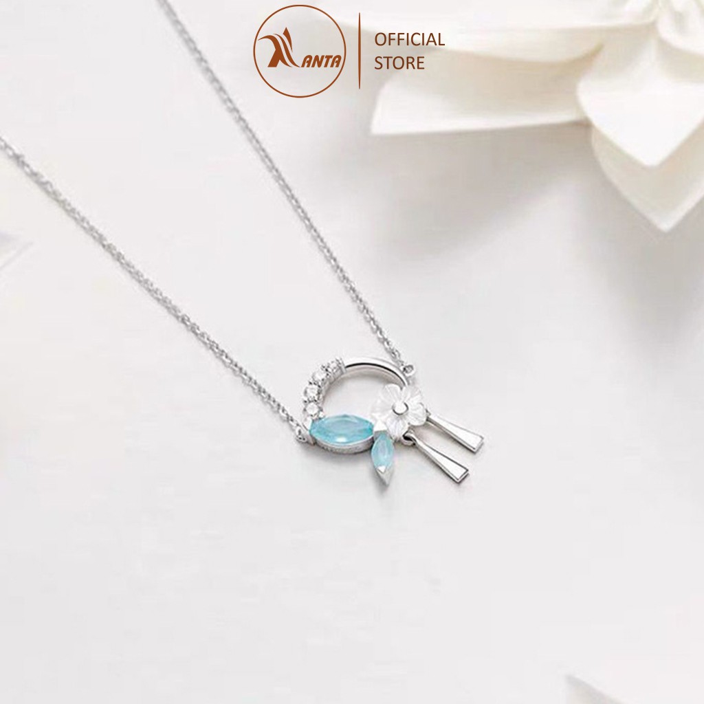 Dây chuyền bạc sang trọng đính đá màu xanh ngọc dành cho nữ ANTA Jewelry - ATJ7030